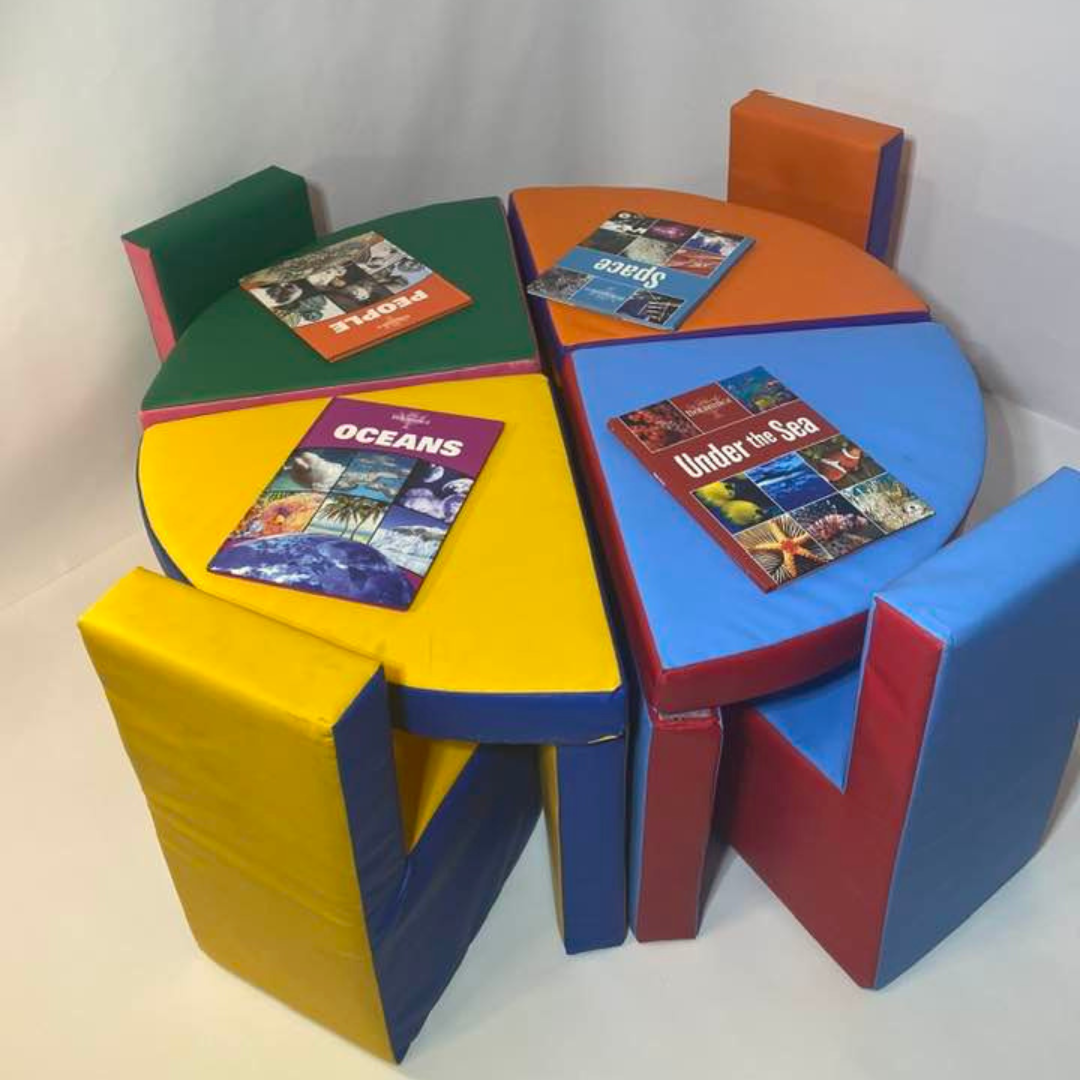 4-Piece Soft Foam Round Activity Table & Seating Set