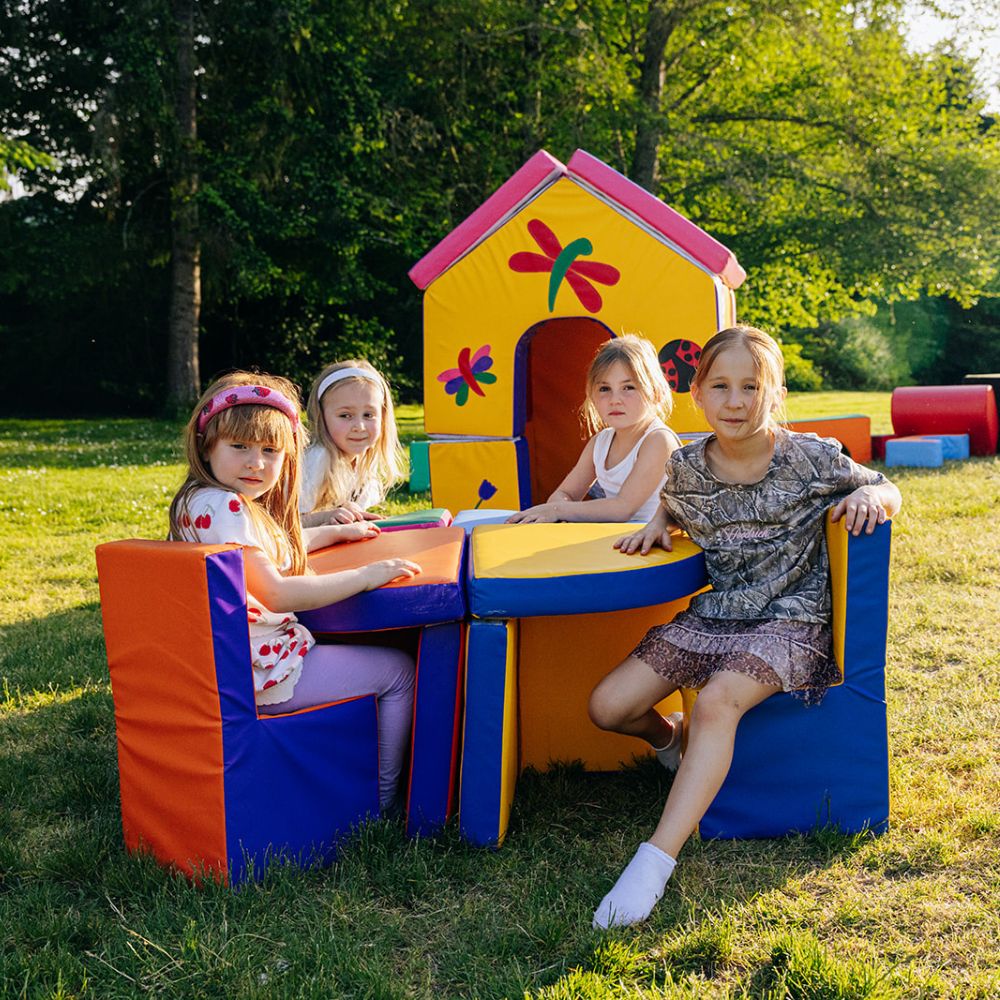 Custom soft playhouse and colorful play modules